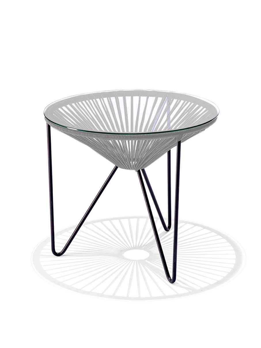 Der Original Acapulco Chair Beistelltisch mit Glasplatte in Grau