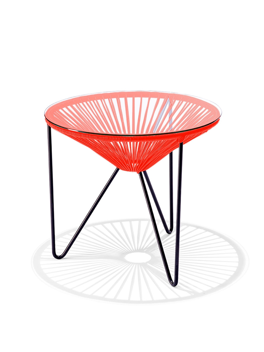 Der Original Acapulco Chair Beistelltisch mit Glasplatte in Koralle