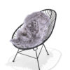 Original Acapulco Chair mit Kunstfell in der Farbe grau