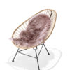 Original Acapulco Chair mit Kunstfell in der Farbe taupe