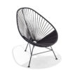 Original Acapulco Chair mit Sitzkissen Nidito in der Farbe schwarz