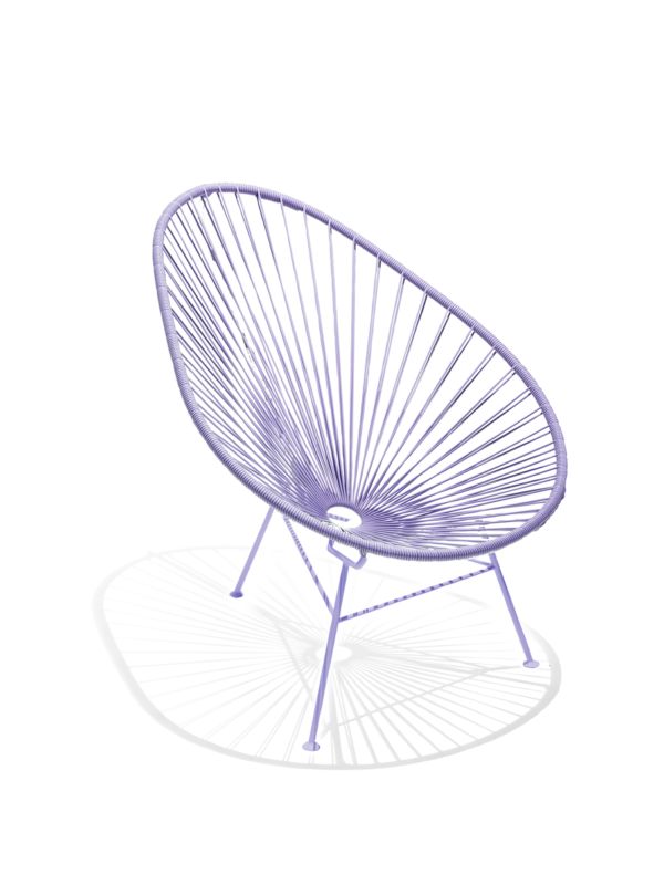 Der Original Acapulco Chair Monochrom von VIVA MEXICO CHAIR® in der Farbe Flieder mit fliederfarbenem Gestell.