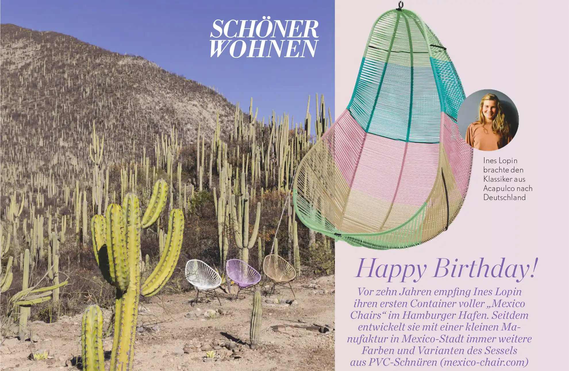 Acapulco Chair, Mexico Chair, Kissen, Sitzkissen, Outdoor, Schöner Wohnen